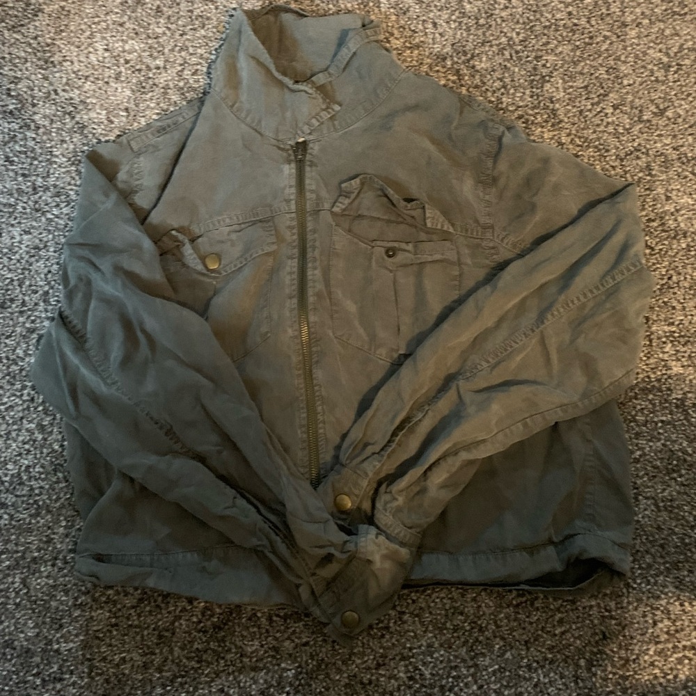 Army green zip up